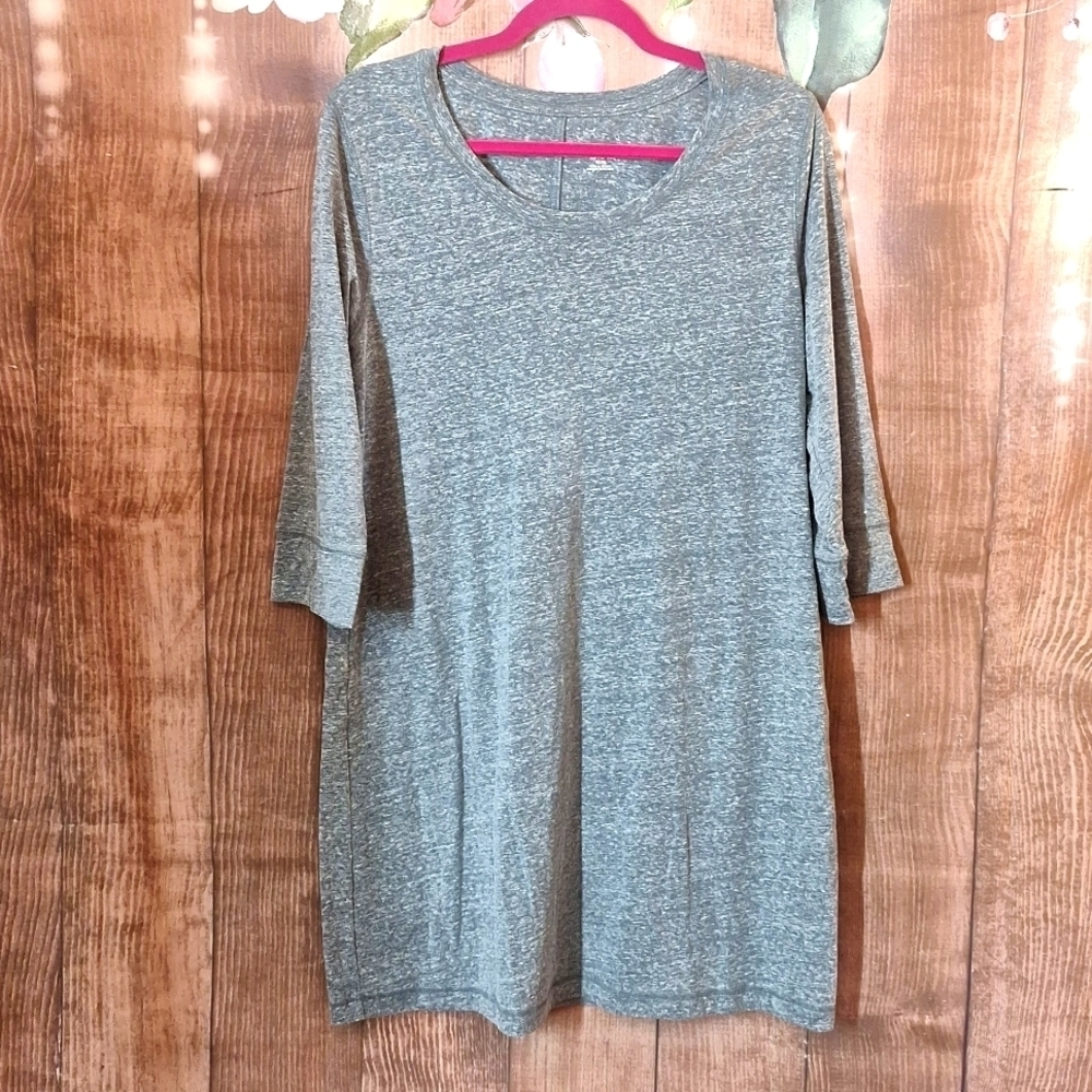 MASSIMO XL GRAY DRESS/TUNIC 3/4 SLEEVES.